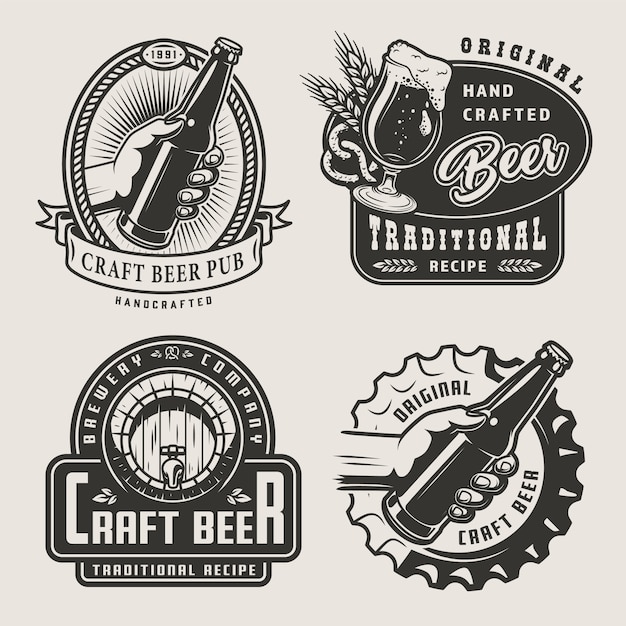 Vintage Craft Beer Logo Collection - Premium Branding Assets