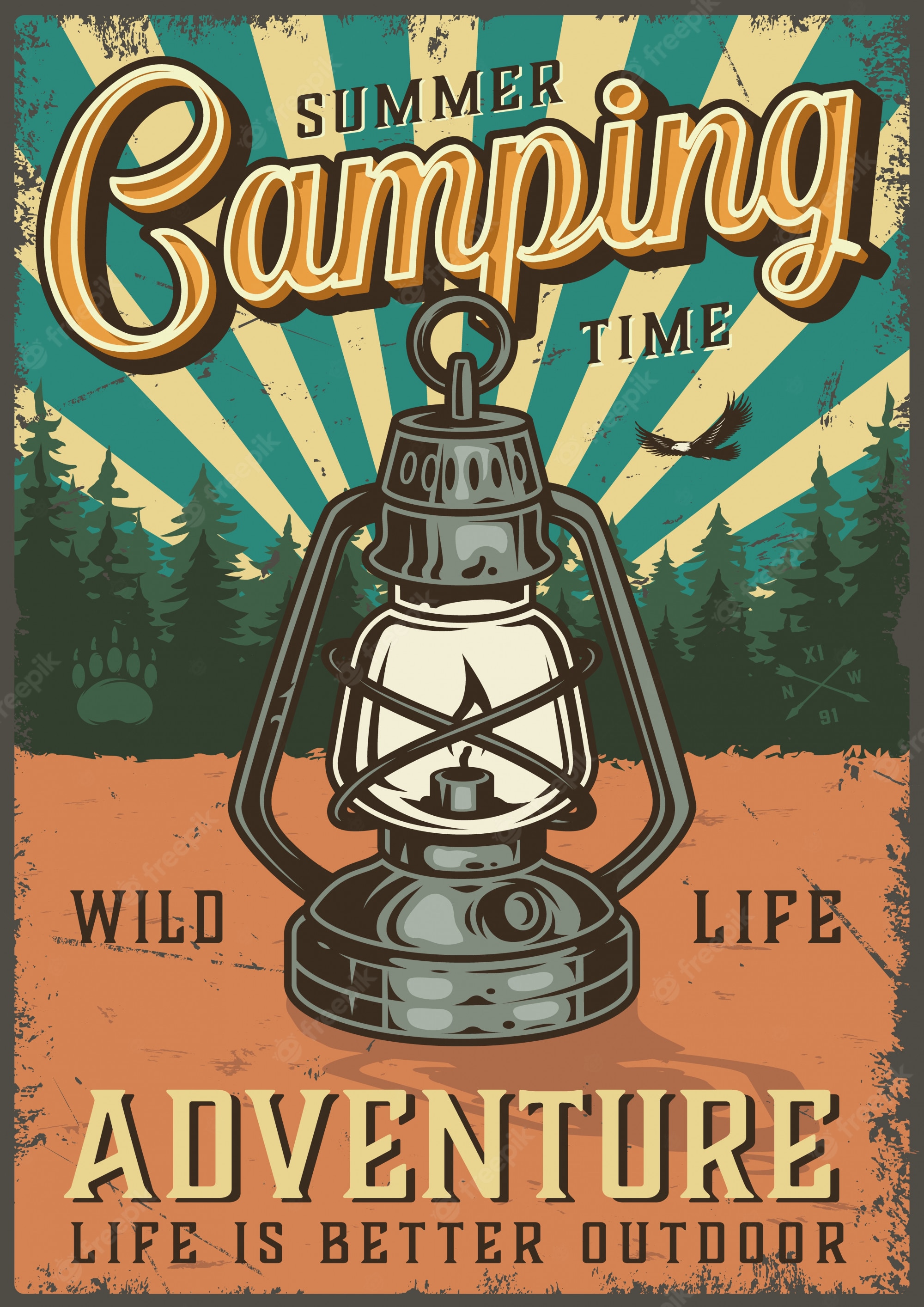 Summer Camping Adventure Poster - Vintage Outdoor Inspiration