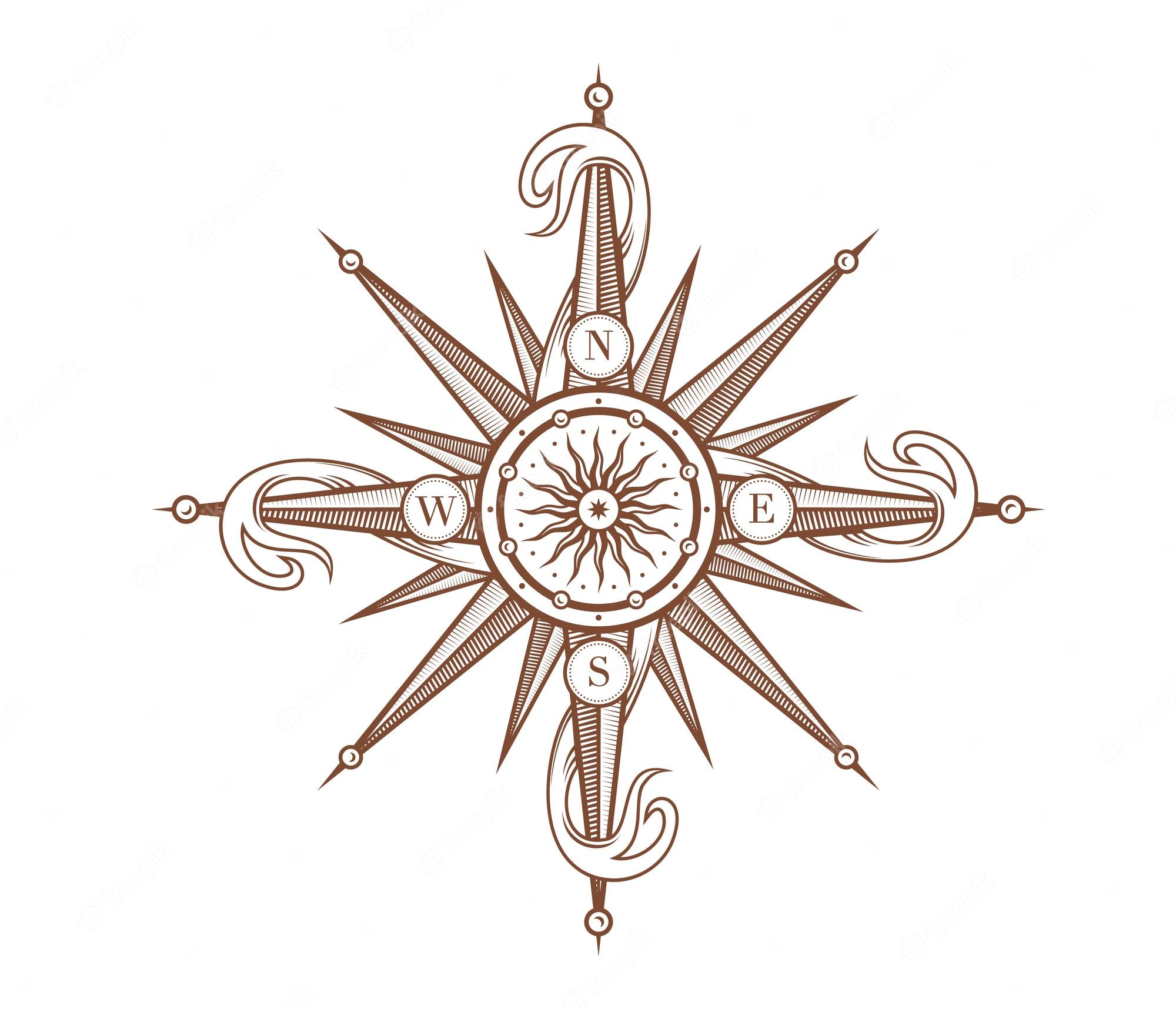 old compass rose sketch