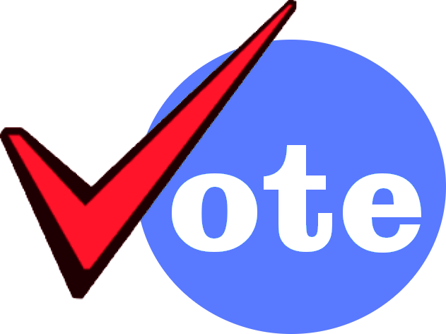 Red checkmark over blue circle with the word "ote", symbolizing voting or approval.