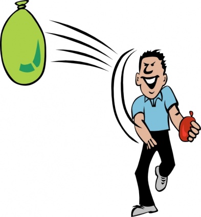 Fun Balloon Popping Illustration - Cartoon Celebration or Prank Scene