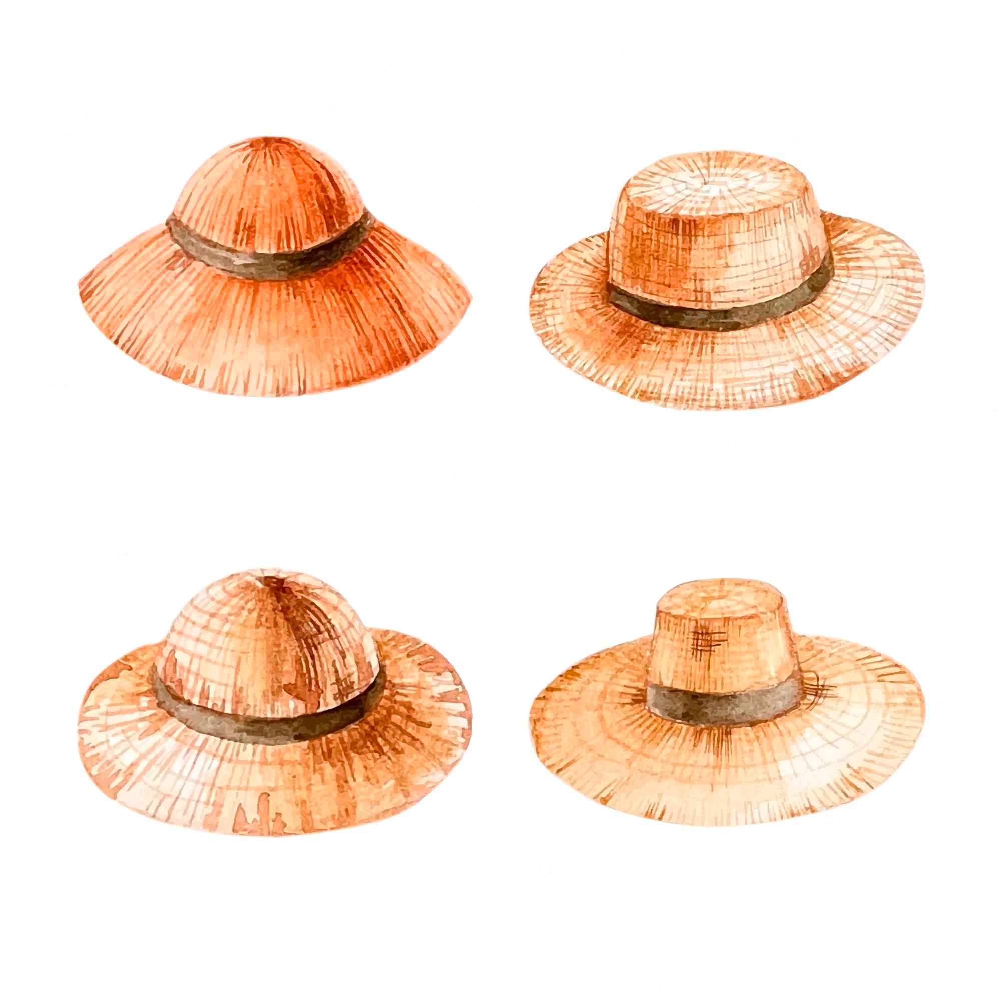 straw hats - Clip Art Library