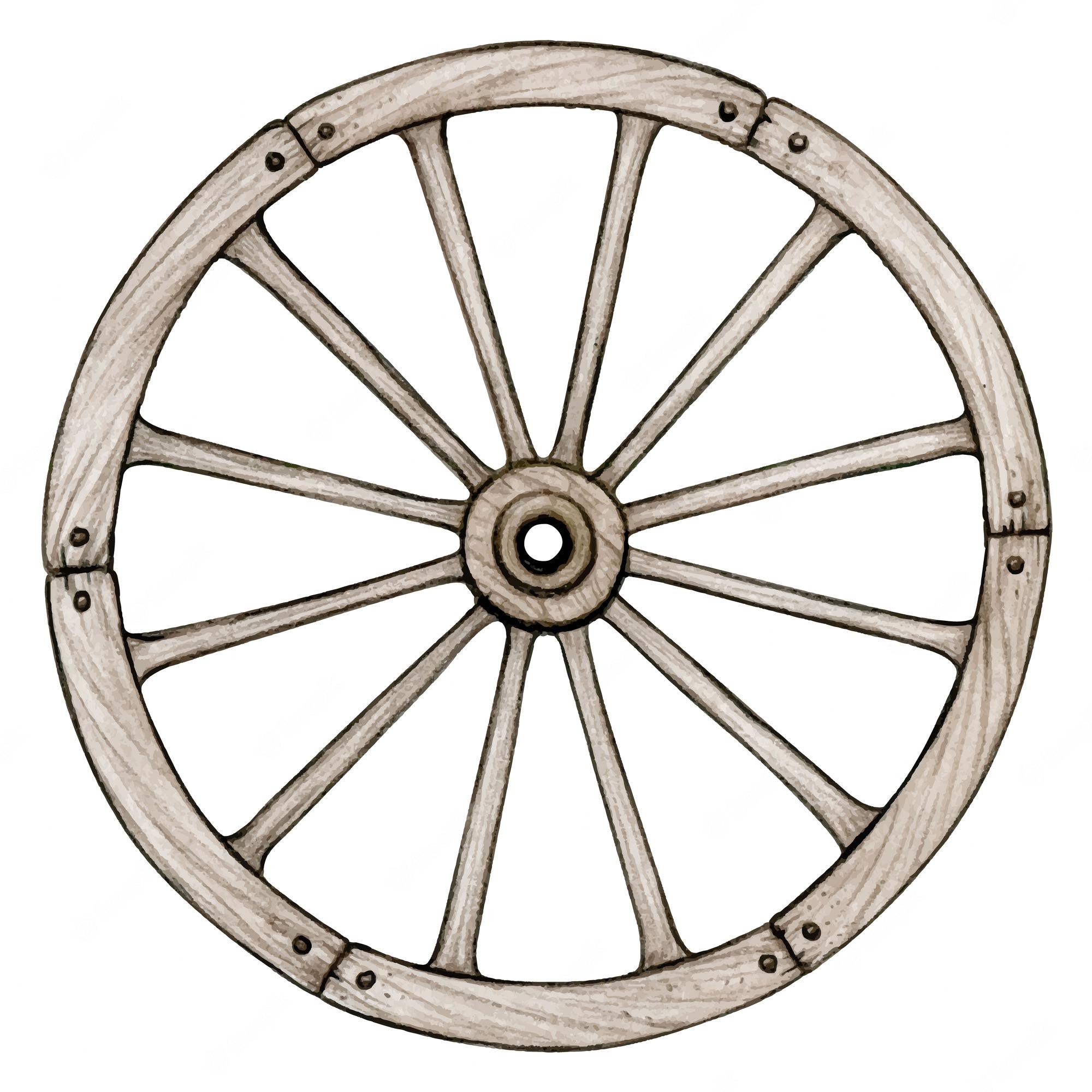 Black And White Wagon Wheel SVG Clipart Cart Wheel Image In, 47% OFF