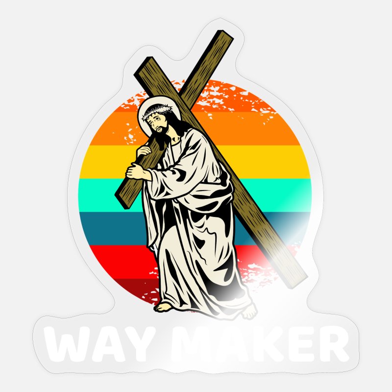 Way Maker - Jesus Carrying the Cross Sticker Design