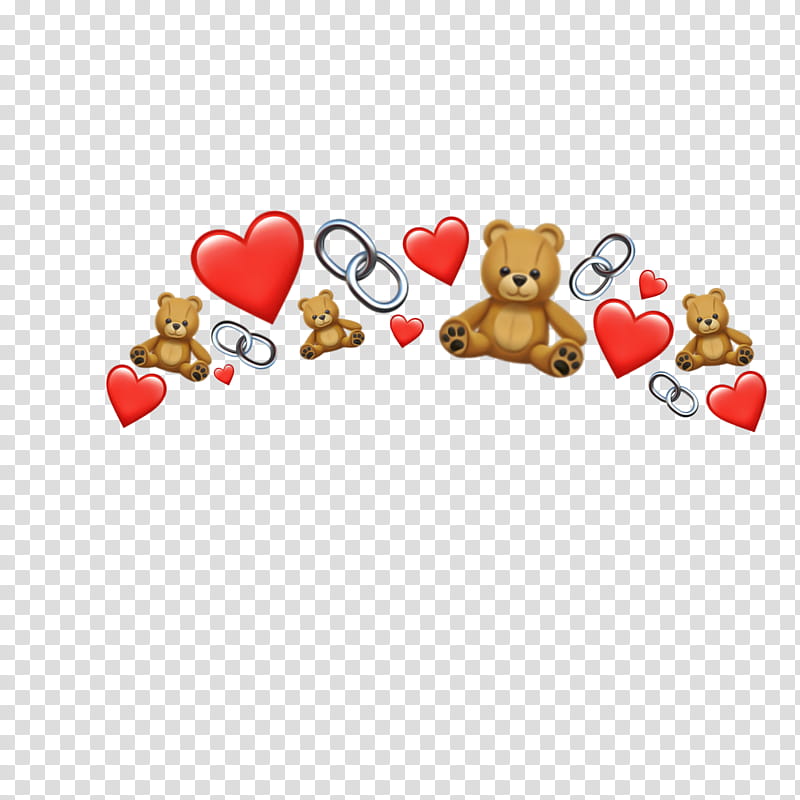 Teddy Bear Hearts & Chain Link Decorative Graphic | Free PNG Clipart