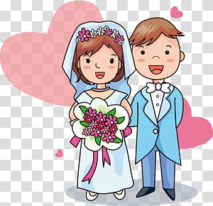 Cute Wedding Couple Illustration - Free Clipart for Wedding Websites