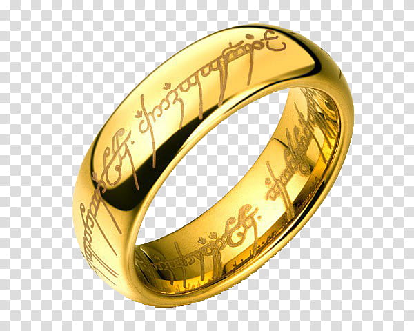 Golden ring inscribed with Elvish script, iconic symbol from The Lord of the Rings.