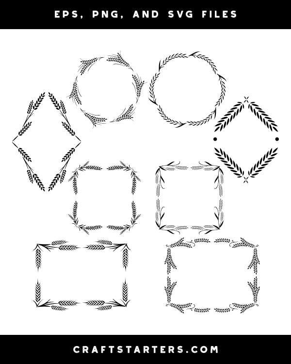 Wheat Frame Clipart - EPS, PNG, SVG Download | CraftStarters