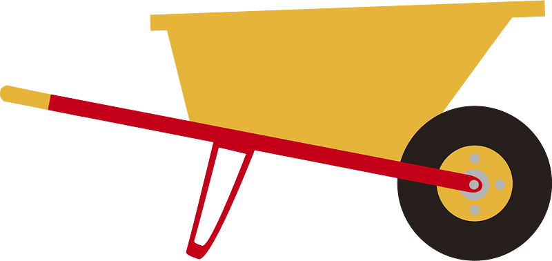 Wheelbarrow Illustration - Garden & Construction Tool Graphic