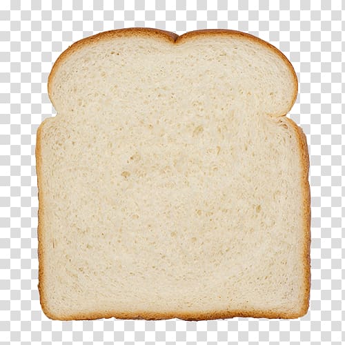 A single slice of white sandwich bread with soft crumb and golden crust, isolated on transparent background.