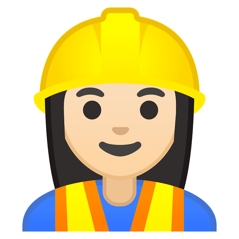 Construction Worker Emoji - Professional Safety Gear Illustration