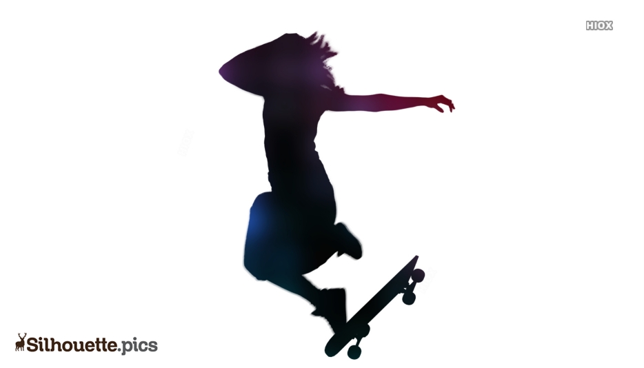 Skateboarder Silhouette Art - Dynamic Action Clipart for Design & Web