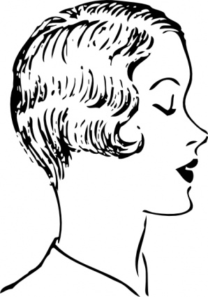 Vintage Women's Profile Illustration - Classic Hair & Elegant Silhouette