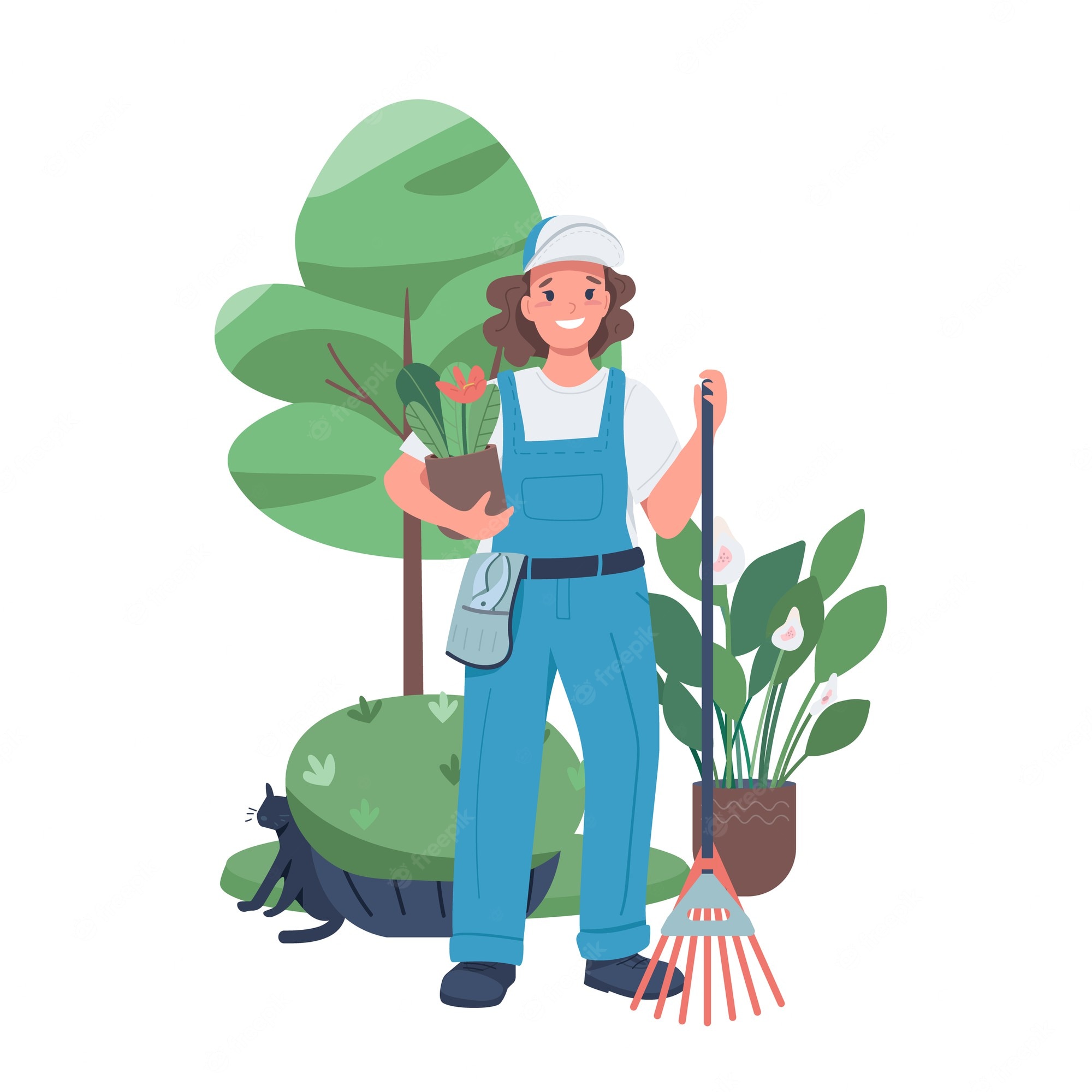 Landscapers 3311653 Woman Landscaper Flat Color Detailed Character Female Working Garden Employed Lady Landscape Designer Isolated Cartoon Illustration Web Graphic Design Animation 151150 2860