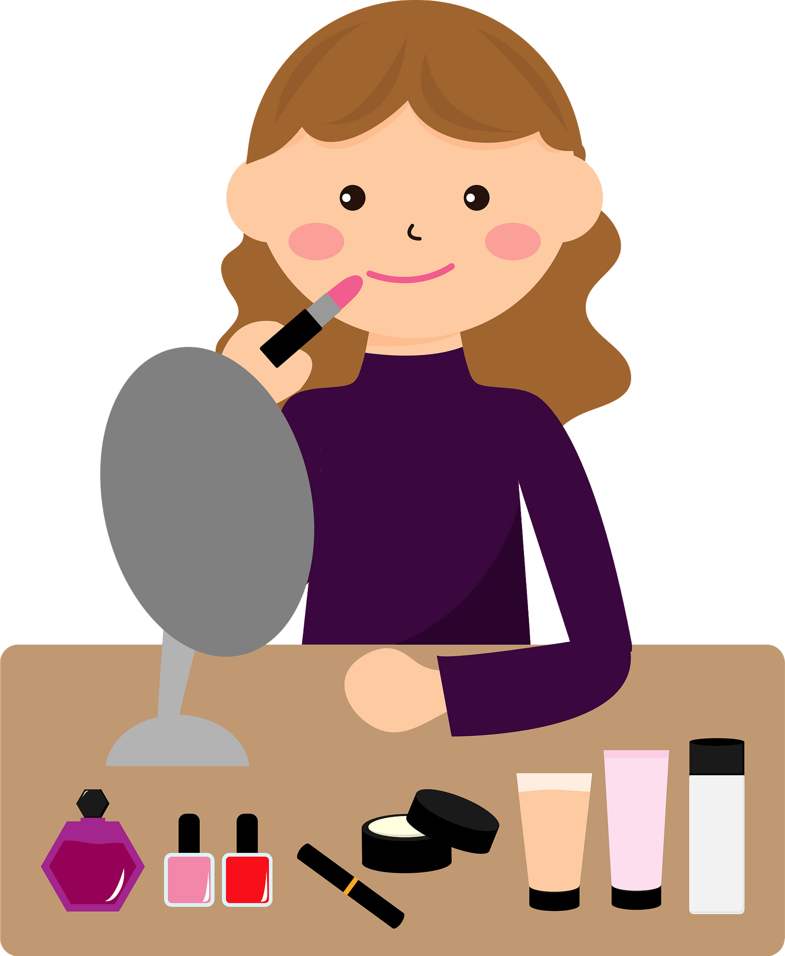 Beauty Cosmetics Clipart - girl-with-putting-on-makeup-clipart - Clip ...