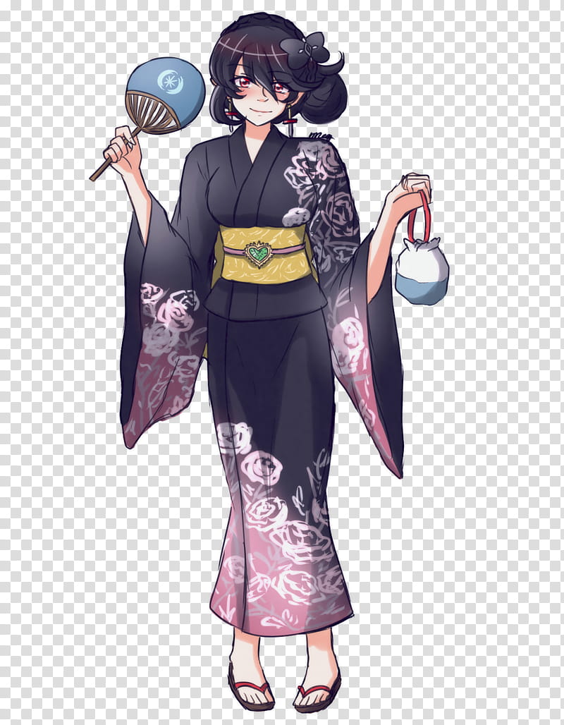 Traditional Japanese Kimono Anime Character - Free PNG Download