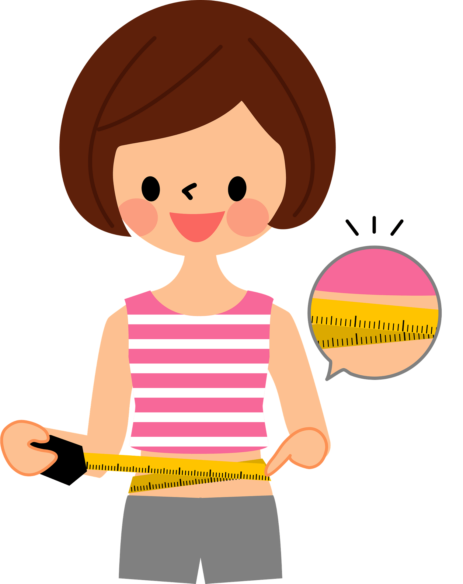 Illustration Of A Female Measuring Waist With Measuring Tape Royalty Free  SVG, Cliparts, Vectors, and Stock Illustration. Image 56937945.