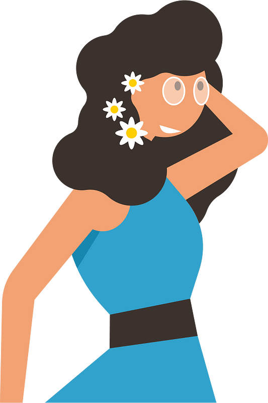 Woman with Daisies in Hair - Illustrative Portrait for Lifestyle Content