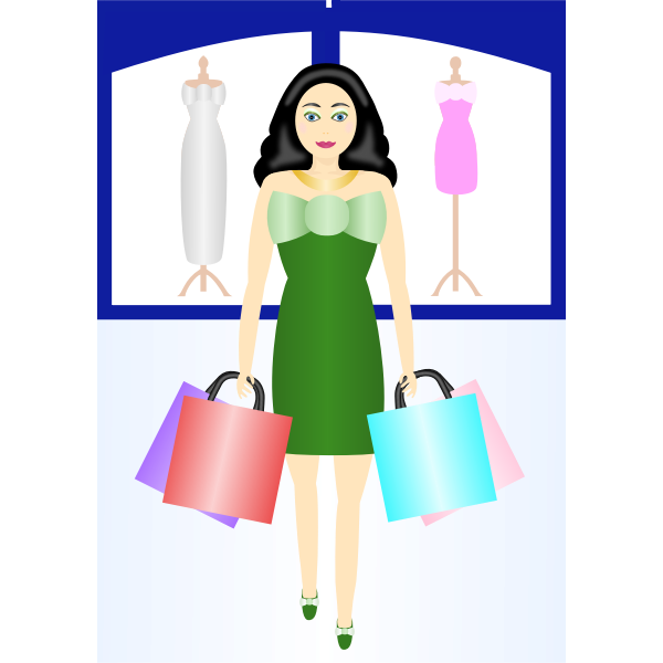 Woman is Holding Shopping Bags clipart. Free download transparent .PNG
