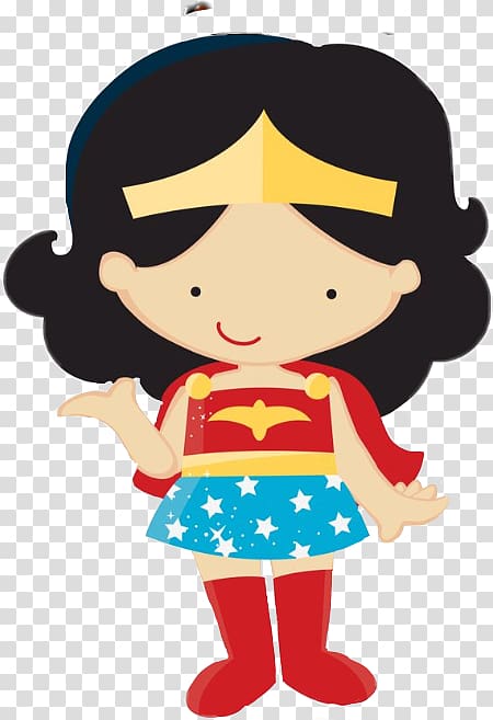 Adorable Wonder Woman Cartoon Character for Kids & Design Projects