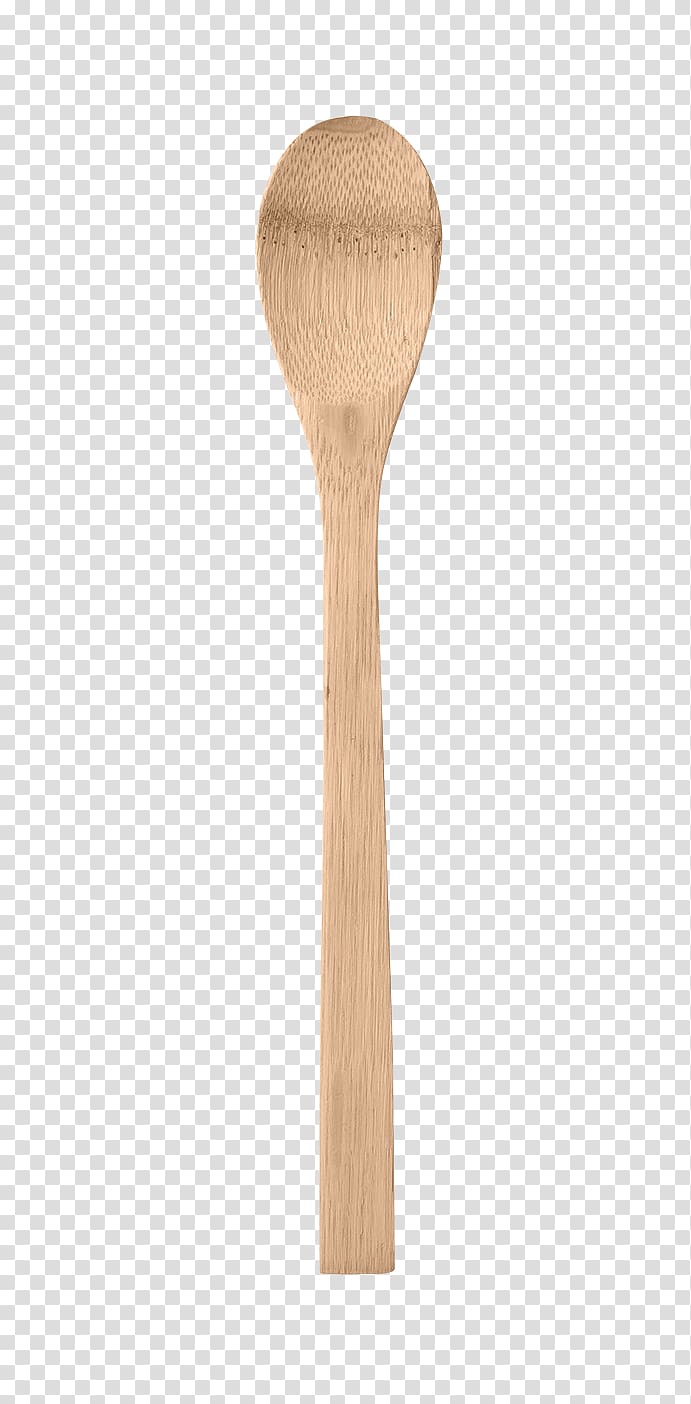 Natural bamboo spoon with smooth grain texture on transparent background