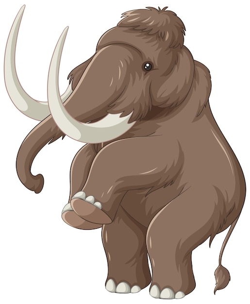 Woolly Mammoth Illustration - Prehistoric Elephant Art for Education & Design