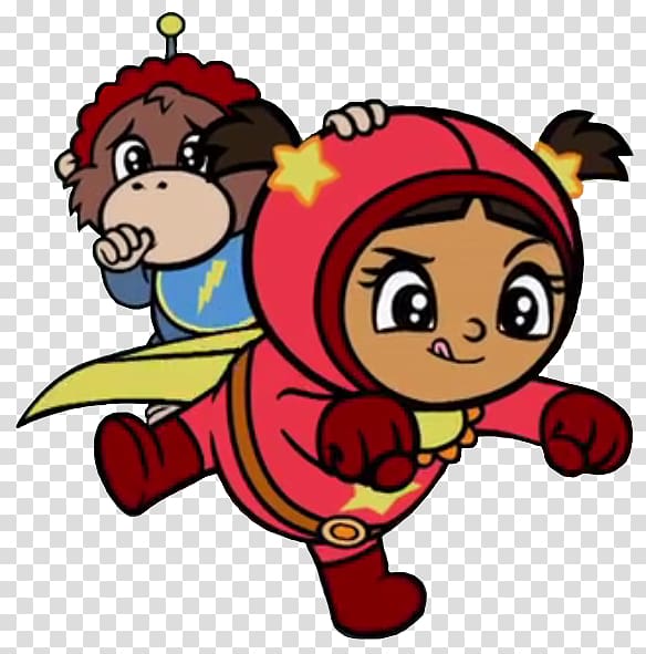 Superhero Girl and Monkey Sidekick - Animated Adventure Illustration