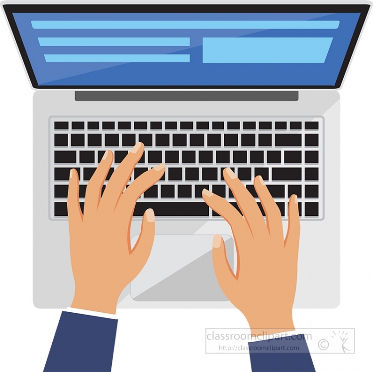 Person Typing On Computer Clipart