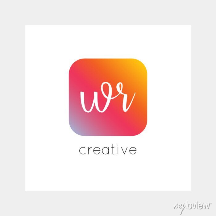 WR Creative logo with gradient square icon and script initials "wr" over white background.