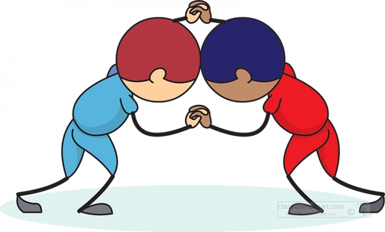 Wrestling Match Illustration - Competitive Sports Clipart