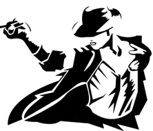 Silhouette of a stylish detective in fedora and trench coat holding a magnifying glass, evoking mystery and investigation.
