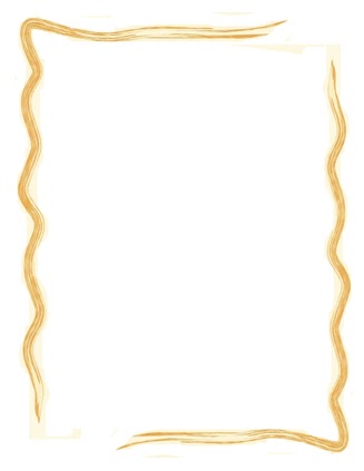 Hand-drawn golden wavy border frame on white background, artistic and decorative.
