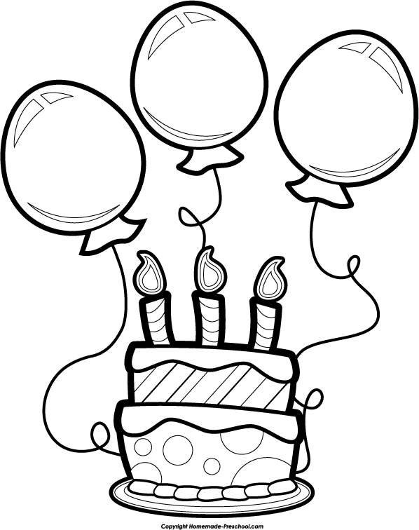 Free Printable Birthday Cake Coloring Page for Kids