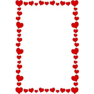 Red heart-shaped border frame on white background, ideal for Valentine’s Day or romantic designs.