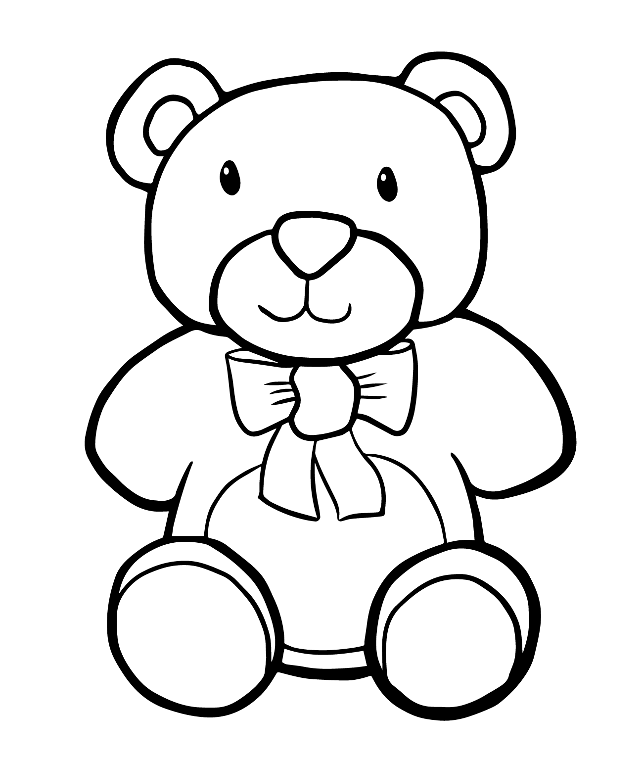 Teddy Bear Coloring Page - Free Printable Outline for Kids
