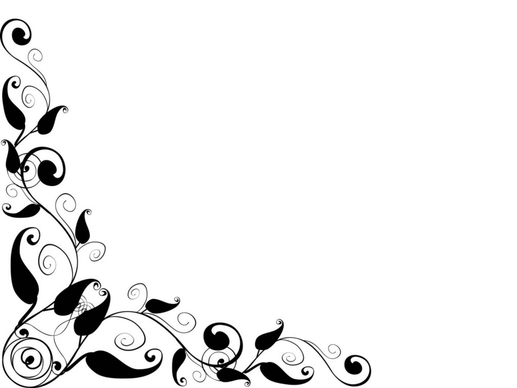 Elegant Black Floral Corner Border - Free Decorative Vector Graphic