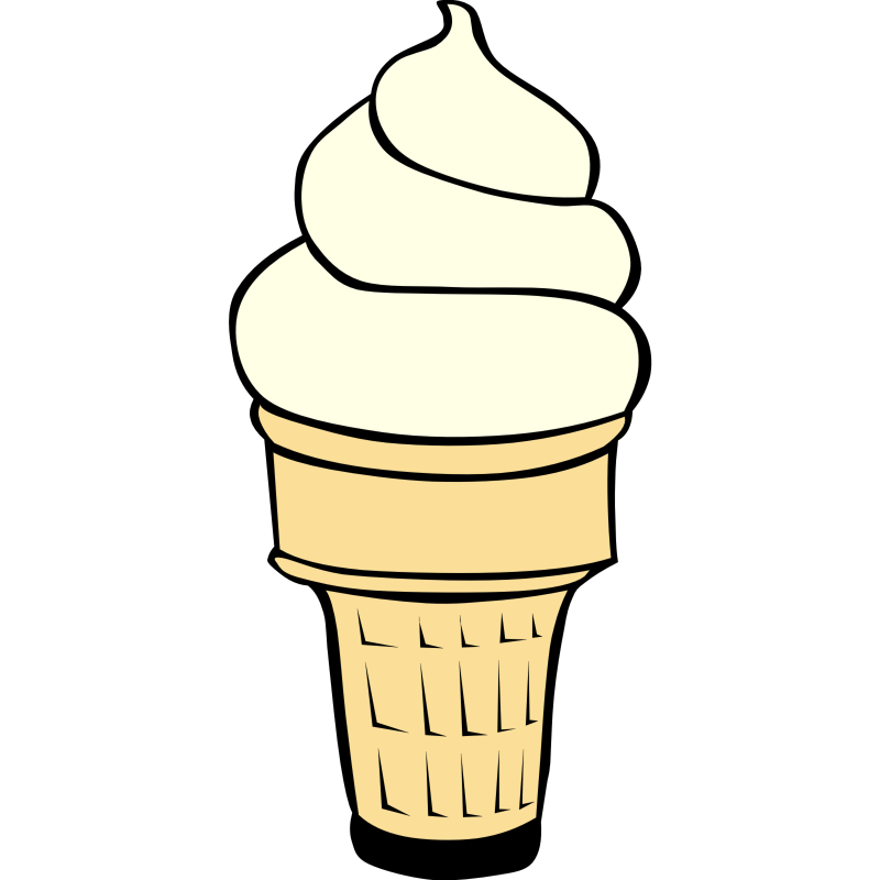 Classic Vanilla Soft-Serve Ice Cream Cone - Sweet Treat Illustration
