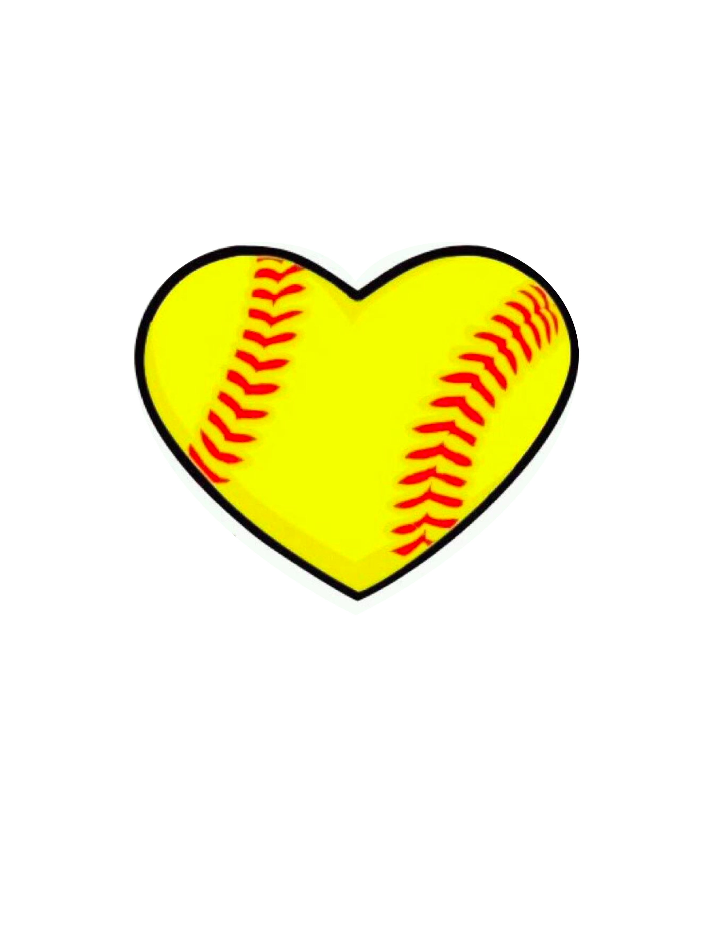 Heart Softball Graphic - Love for the Game Design