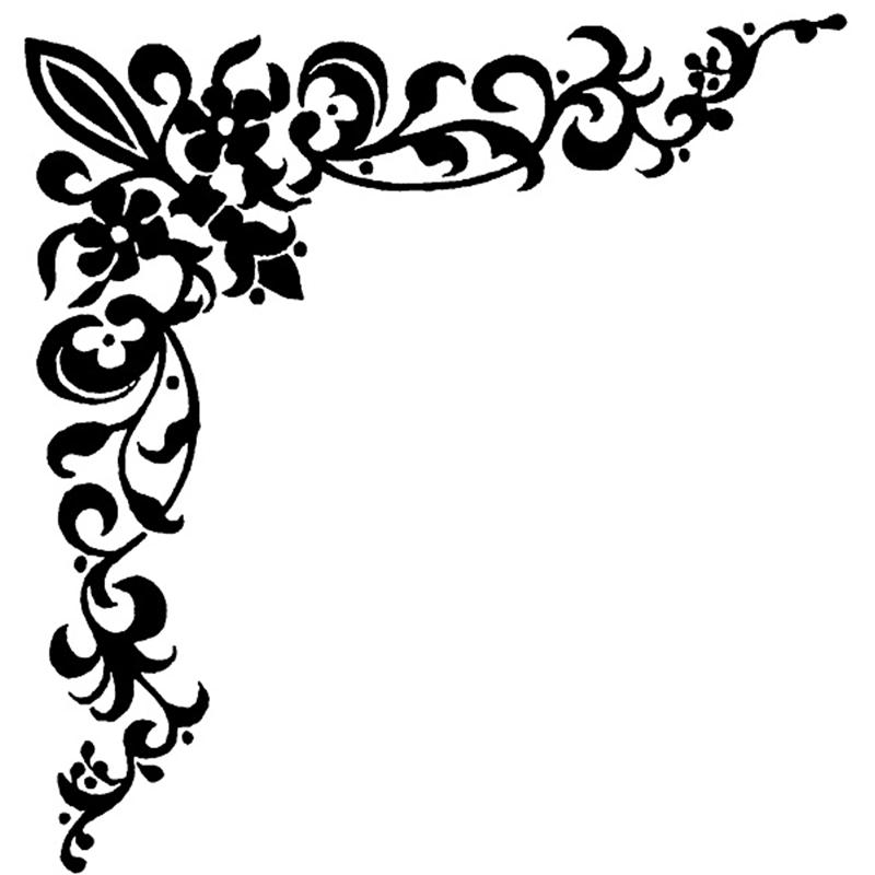 Elegant Floral Corner Ornament - Free Decorative Vector Clipart