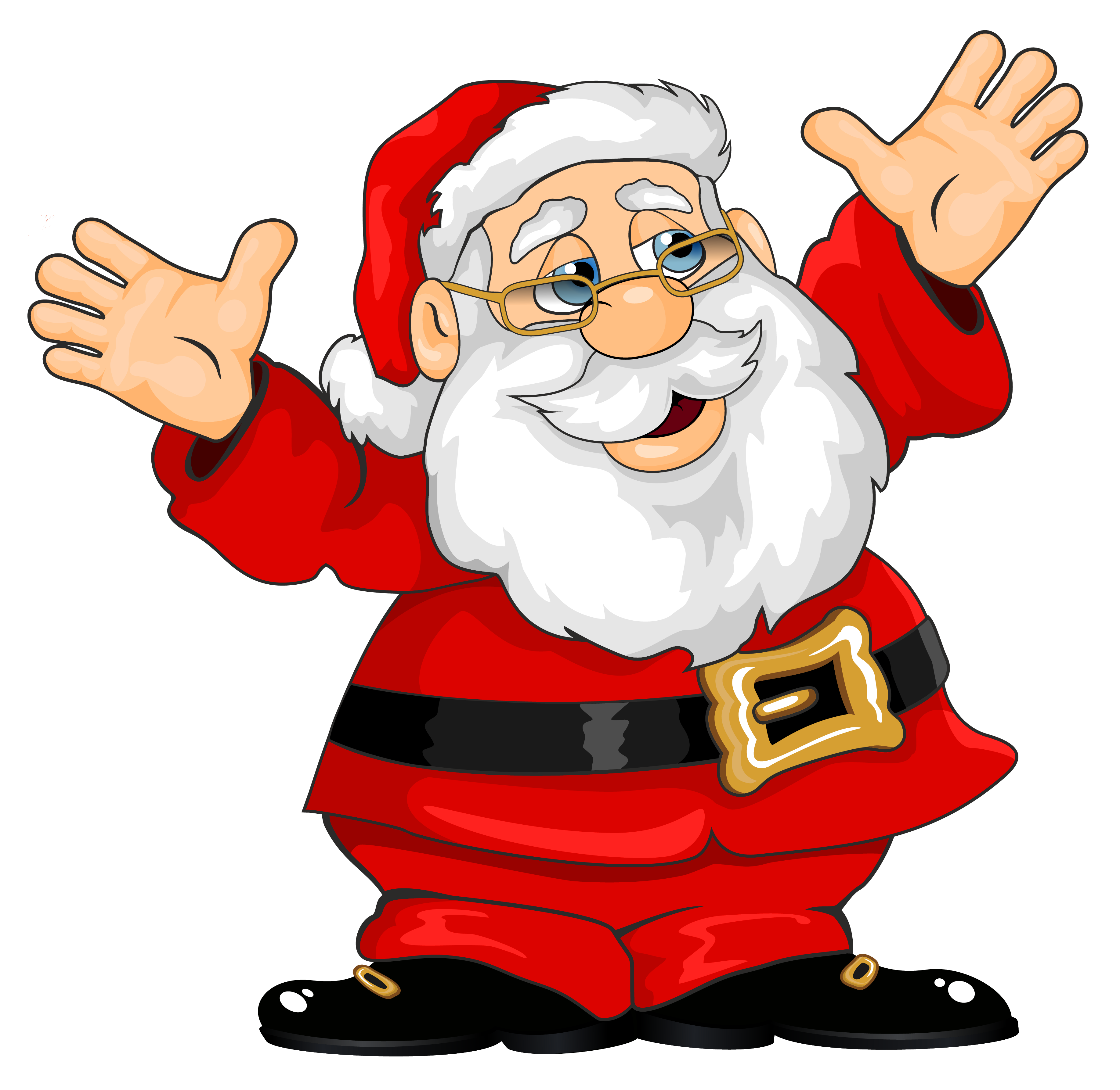 Friendly Cartoon Santa Claus Waving - Free PNG Clipart