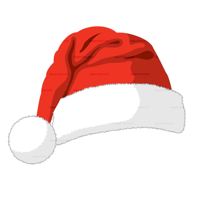 Red Santa hat with white fur trim and pom-pom, classic Christmas symbol.