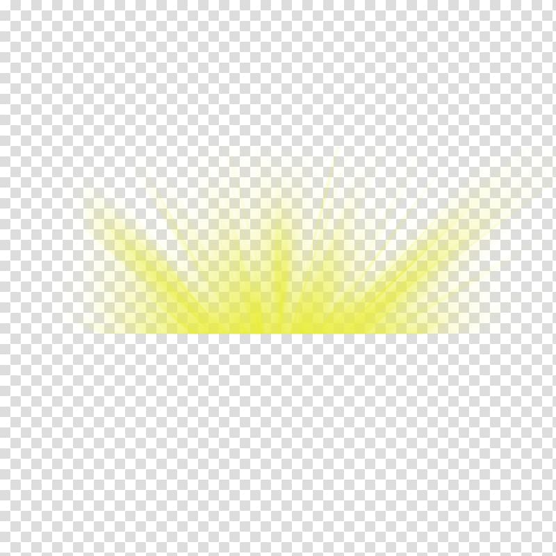 Bright yellow sunburst effect radiating upward on transparent background