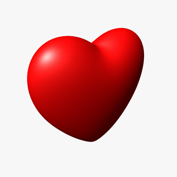 A glossy red 3D heart icon on a white background, symbolizing love and affection.