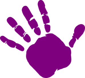 Purple Handprint Graphic - Creative Clipart for Education & Art Projects