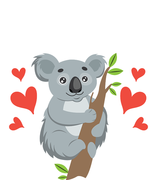 Happy Valentines Day Greeting Card With Cute Koala Hold Big Heart ...