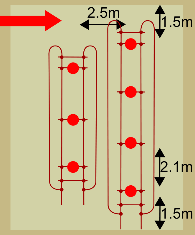 Pipe Network Layout Diagram with Dimensional Specifications