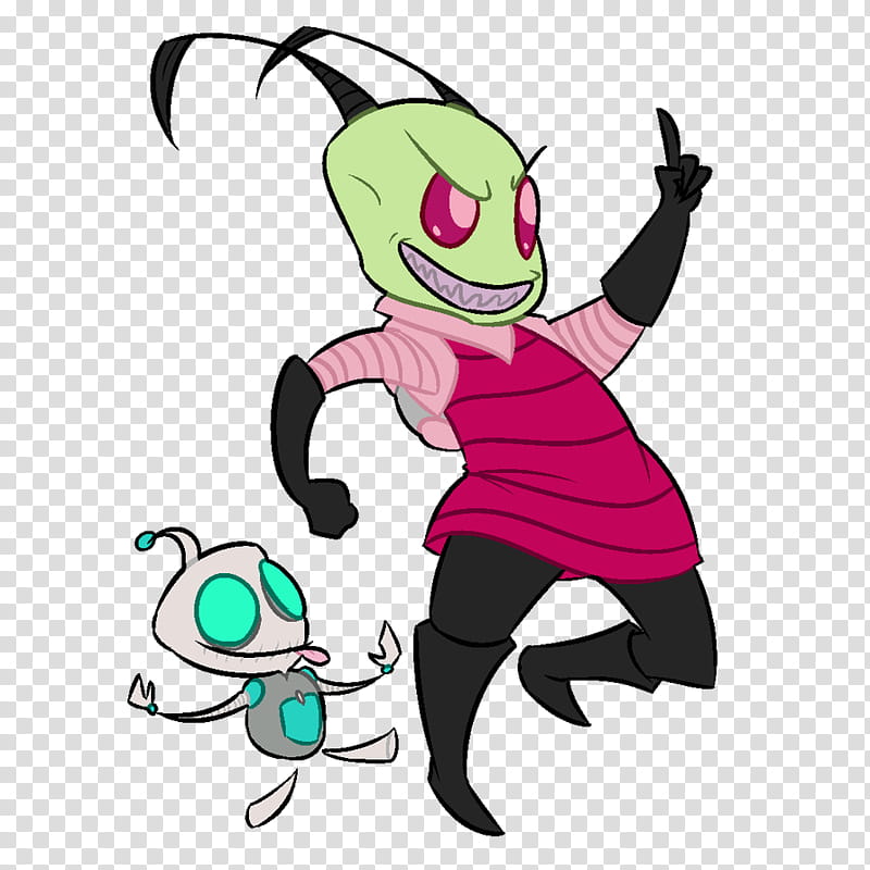 Zim and GIR Fan Art - Playful Invader Zim Illustration