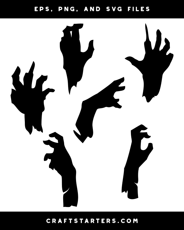 Zombie Silhouettes Digital Clip Art Personal And Commercial Use