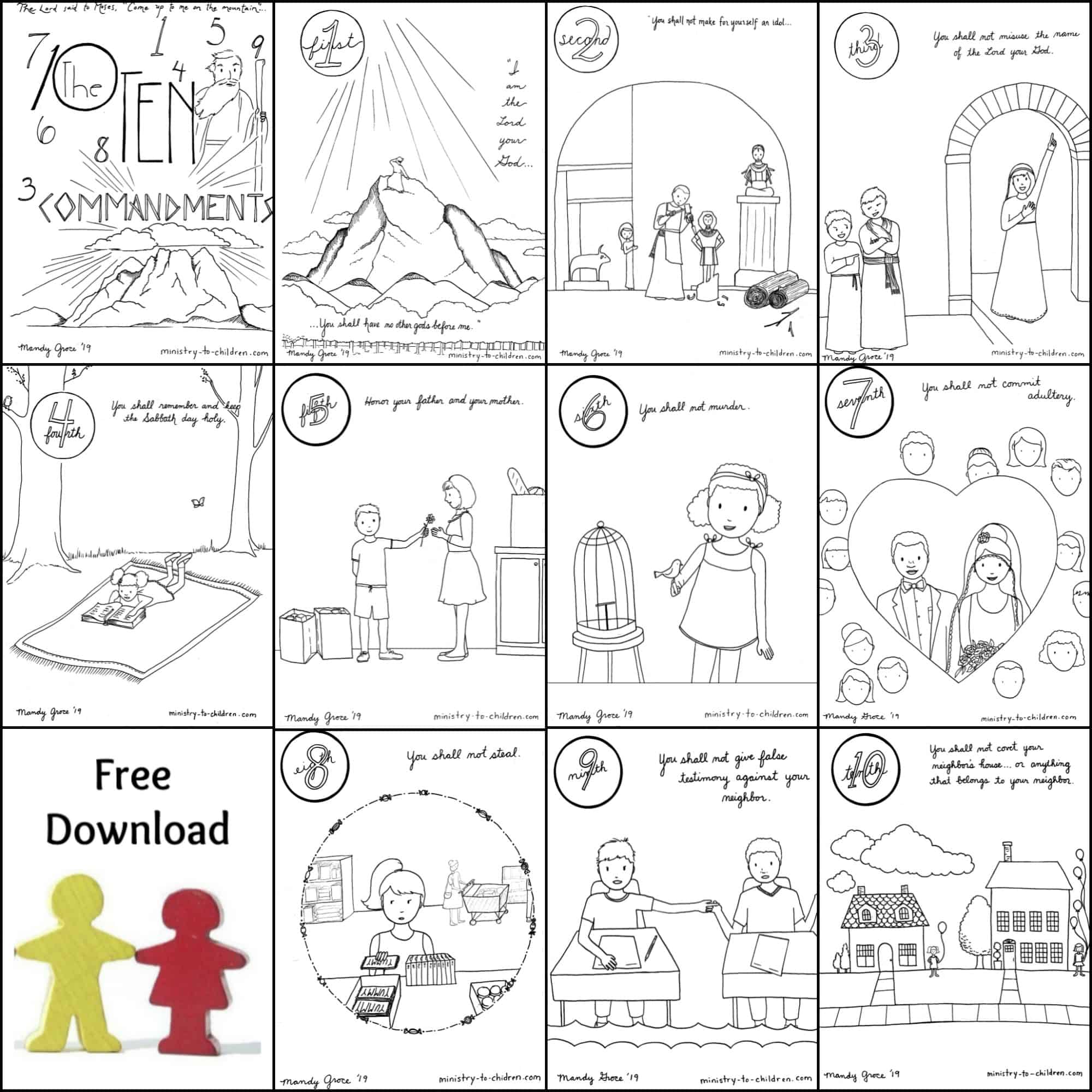 10 commandments coloring pages free