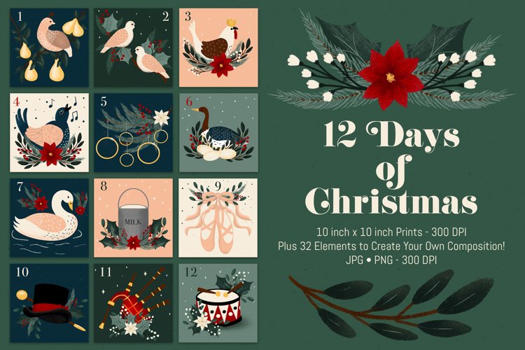 12 days of christmas clipart